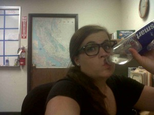 water Nickie, our Executive Assistant, on her 2nd bottle of water this afternoon! She loves the DMAND SYSTEM!